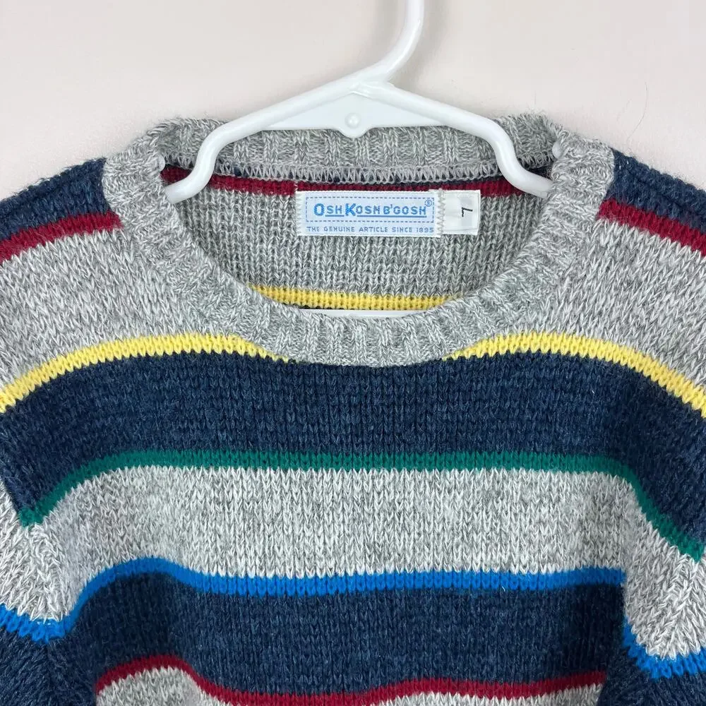 Vintage OshKosh B'gosh Striped Sweater 7 USA